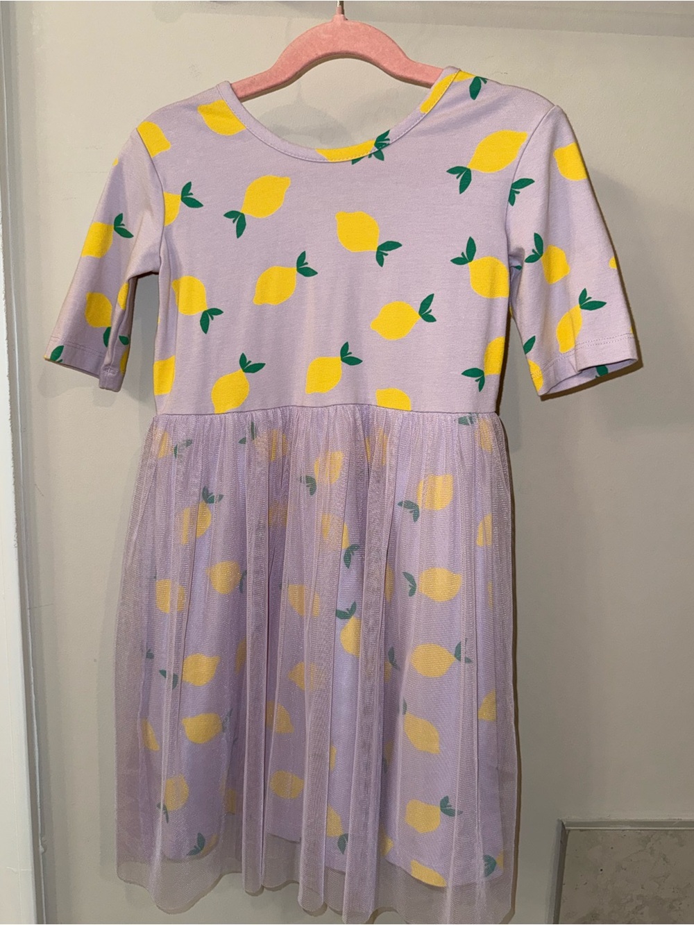 Hanna Andersson Lavender Lemon Print Tulle Dress